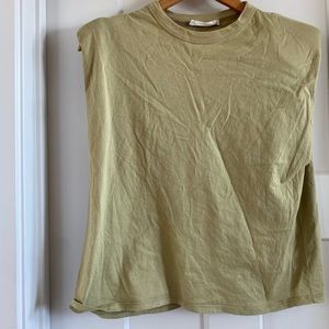 Mango cap sleeve shoulder pad shirt